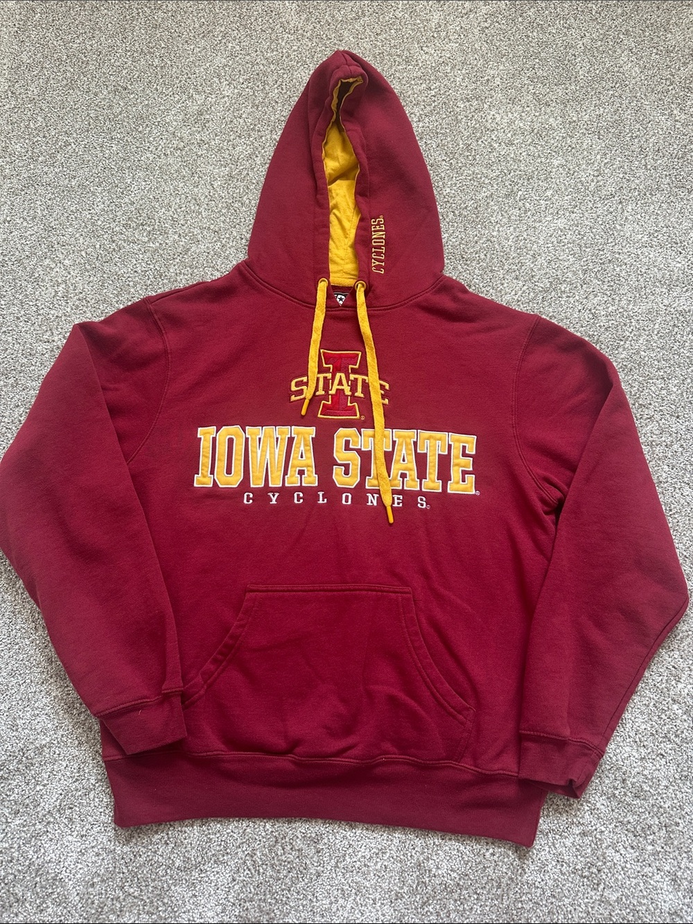 J. America Maroon and Gold Pullover Hoodie